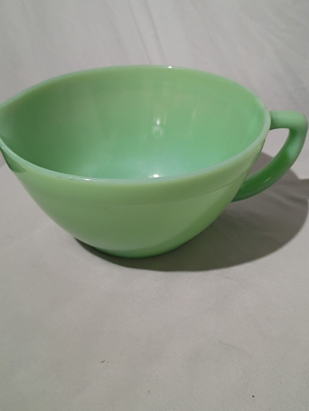 Vintage Fire King Jadeite Mixing Bowl Spout And Handle 7.5"